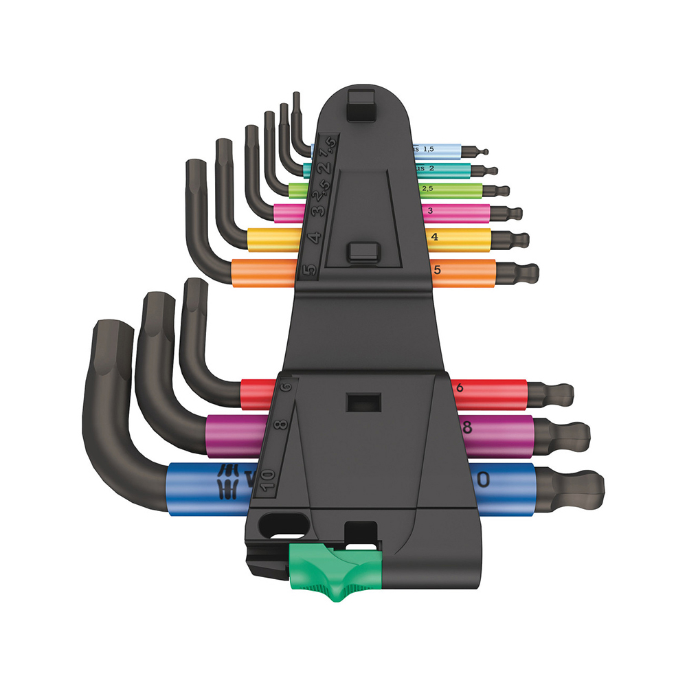 Wera 950/9 Hex-Plus Multicolour BlackLaser Ballend Metric L-key Set image 2