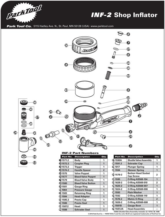 Park Tool - Shop Inflator INF-2 image 2