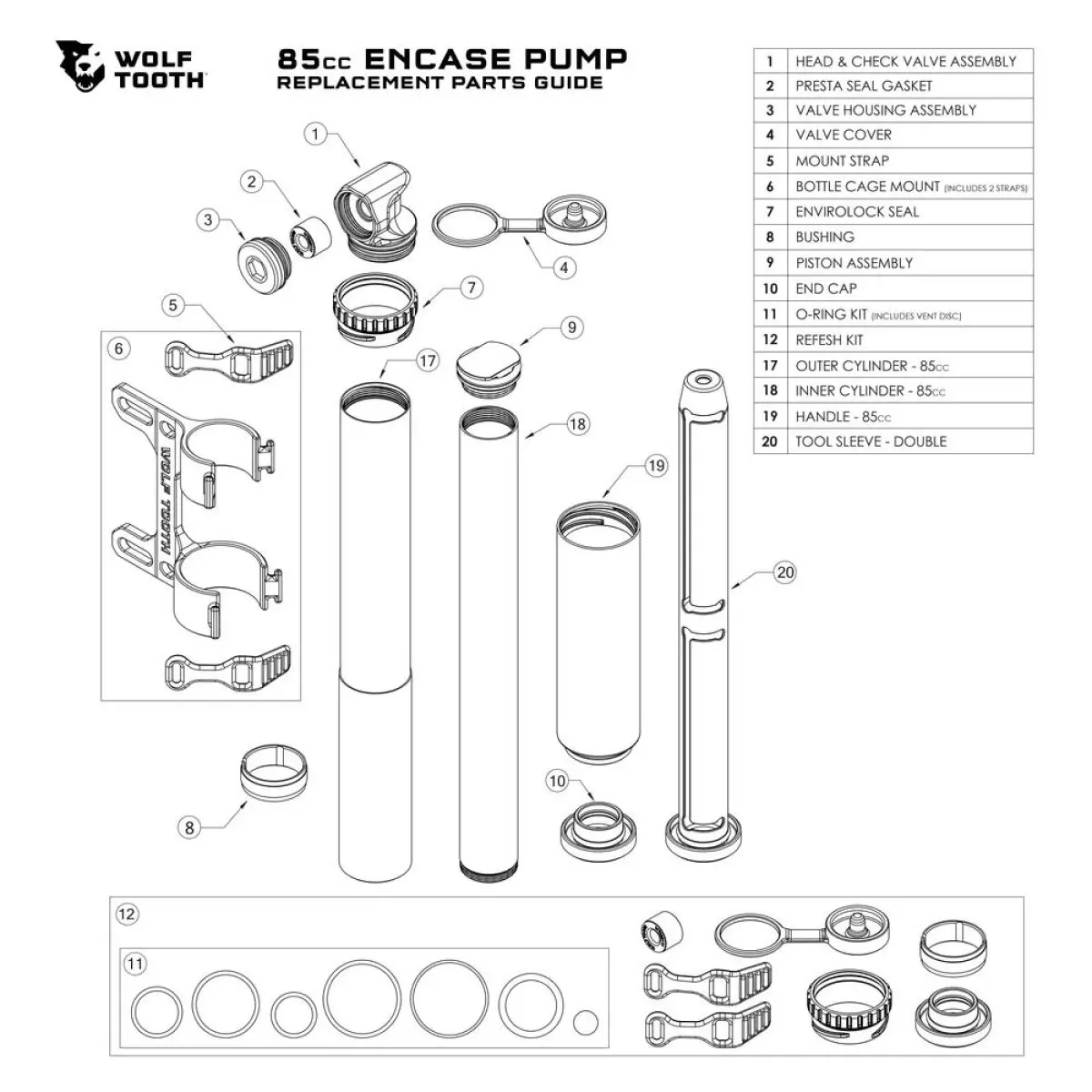 WOLF TOOTH ENCASE PUMP SPARE PARTS image 2