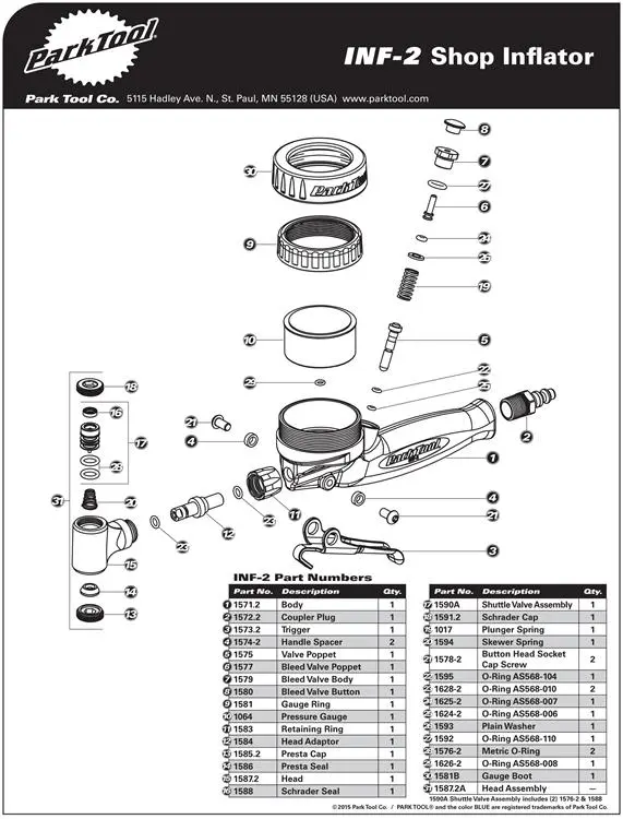 Park Tool - Shop Inflator INF-2 image 2